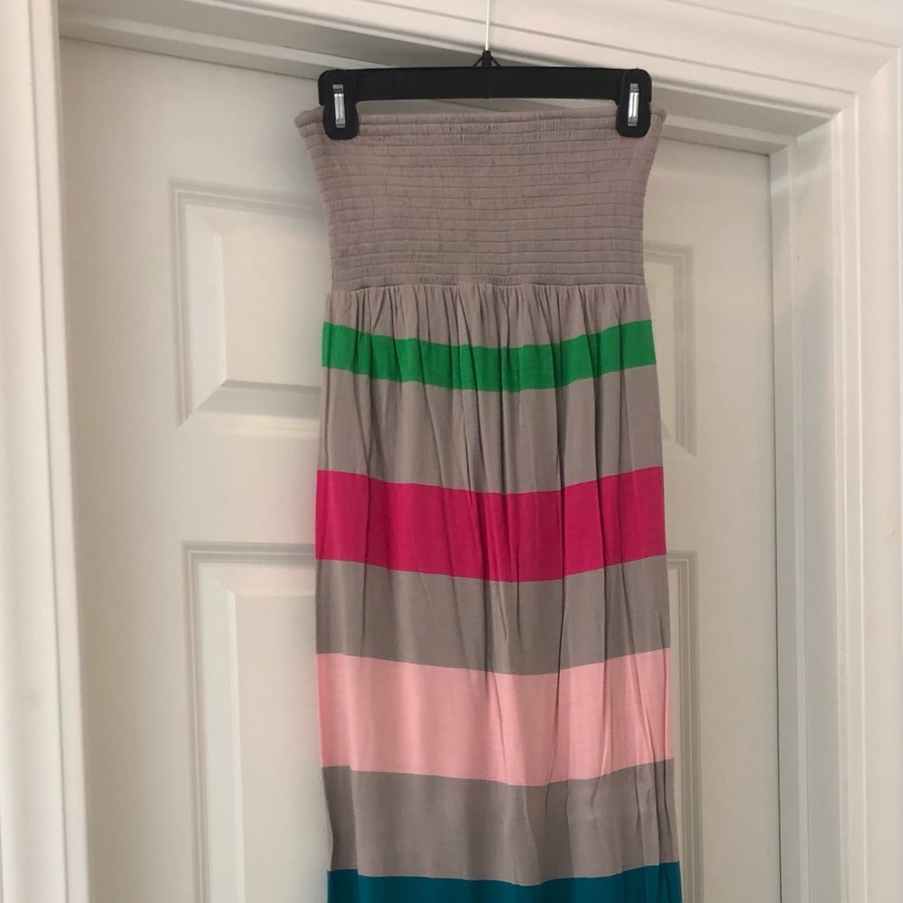 Juicy Couture color blocked strapless maxi Sz S